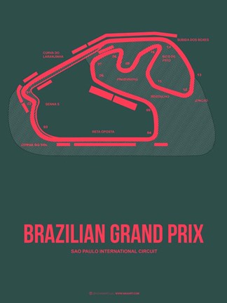 Framed Brazilian Grand Prix 2 Print