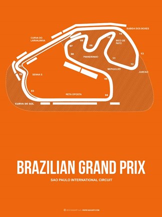 Framed Brazilian Grand Prix 3 Print