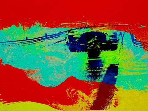 Framed Ferrari 512 on Race track 2 Print