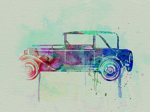 Framed Old car watercolor Print
