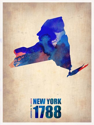 Framed New York Watercolor Map Print