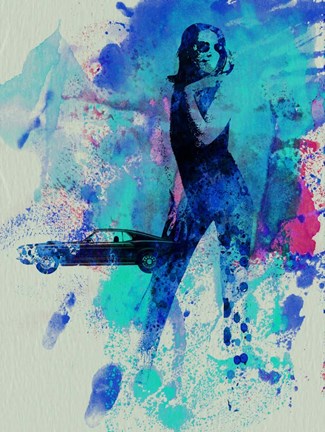 Framed Girl and a car Print