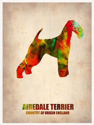 Framed Airedale Terrier Print