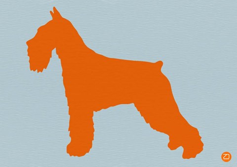 Framed Standard Schnauzer Orange Print