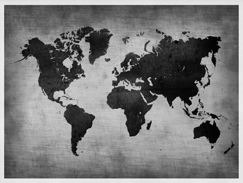 Framed World  Map 8 Print