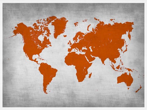 Framed World Map 14 Print