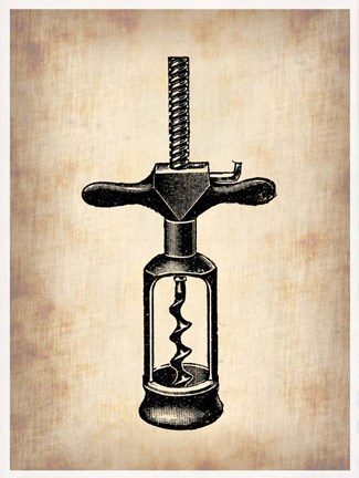 Framed Vintage Wine Opener 3 Print