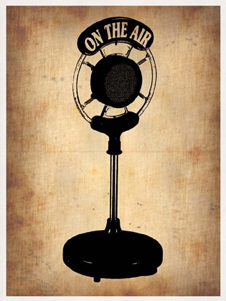 Framed Vintage Radio Microphone Print