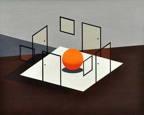 Framed B Orange Print