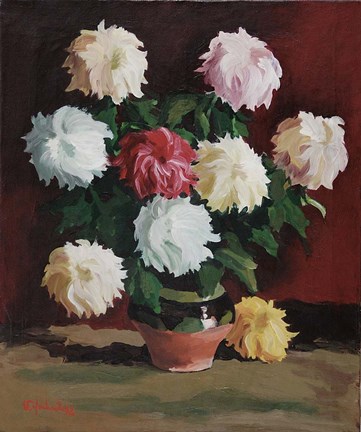 Framed Chrysanths Print