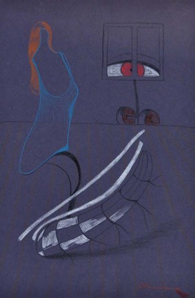 Framed Peeping V 2 Print