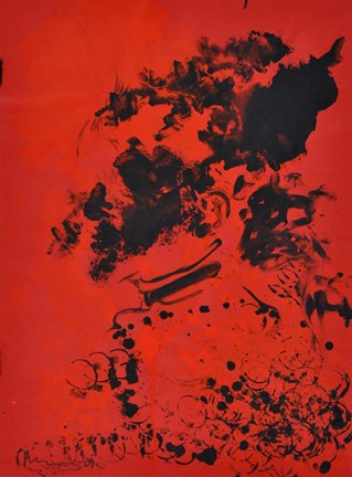 Framed Red Red and Black Print