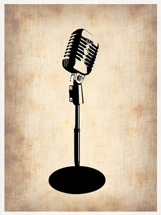 Framed Vintage Microphone Print