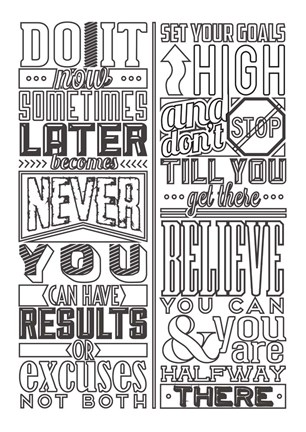 Framed Motivational Set White Print