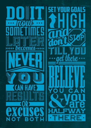 Framed Motivation Set Blue Print