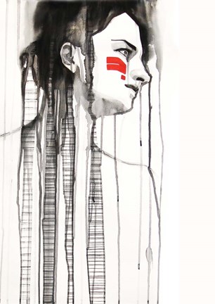 Framed Red Stripes Print