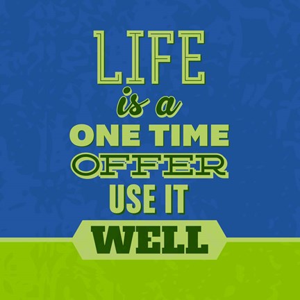 Framed Life Is A One Time Offer 1 Print
