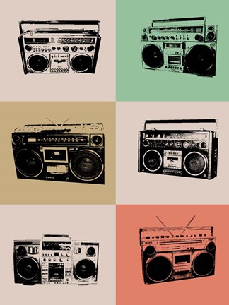 Framed Boom Box Print