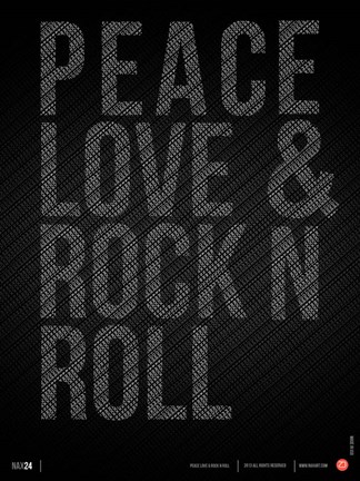 Framed Peace Love and Rock N Roll Print