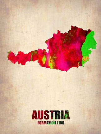 Framed Austria Watercolor Print