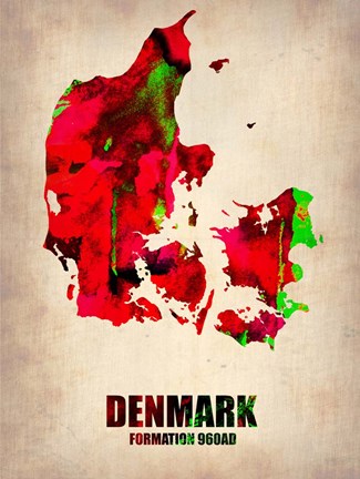 Framed Denmark Watercolor Print
