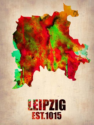 Framed Leipzig Watercolor Print