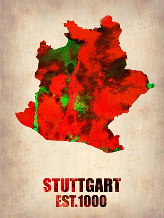 Framed Stuttgart Watercolor Print