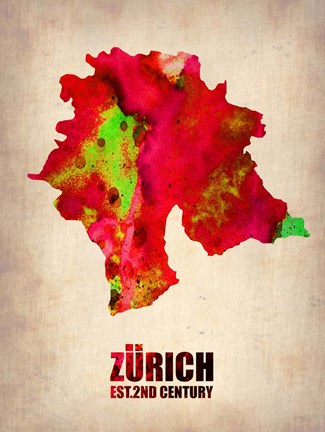Framed Zurich Watercolor Print