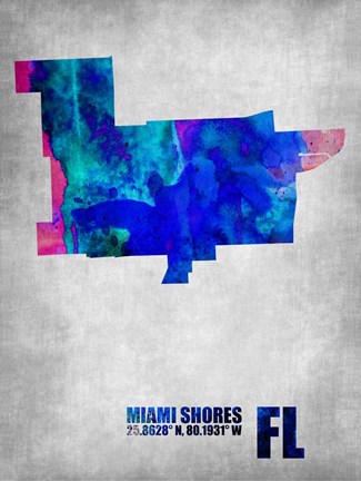Framed Miami Shores Florida Print