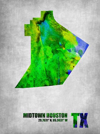 Framed Midtown Houston Texas Print