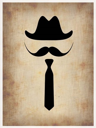 Framed Hat Glasses and Mustache 2 Print