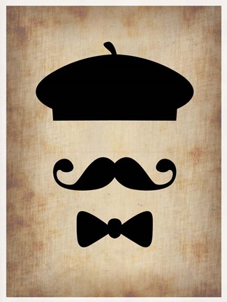 Framed Hat Glasses and Mustache 3 Print