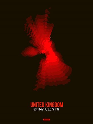 Framed United Kingdom Radiant Map 1 Print