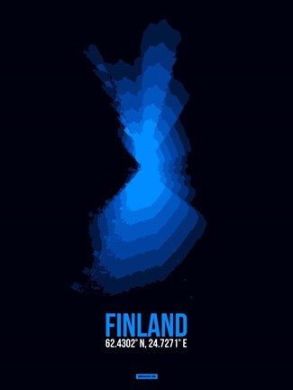 Framed Finland Radiant Map 1 Print