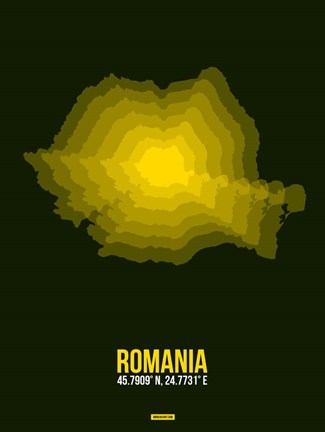 Framed Romania Radiant Map 2 Print