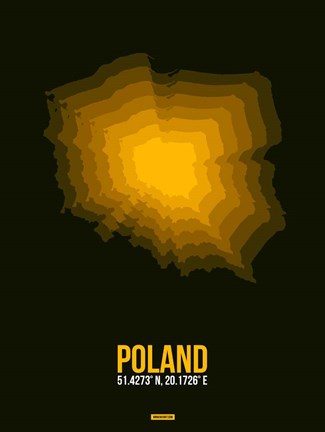 Framed Poland Radiant Map 2 Print