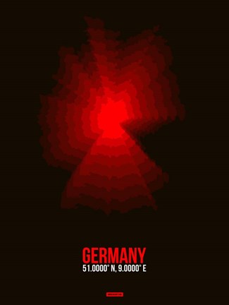 Framed Germany Radiant Map 3 Print