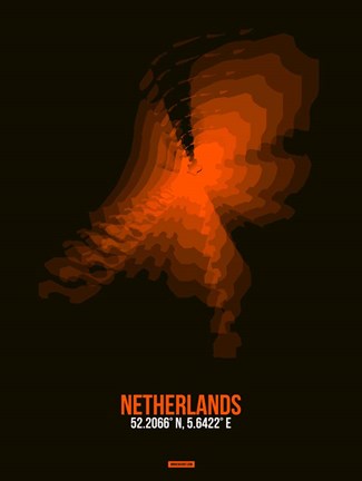 Framed Netherlands Radiant Map 2 Print