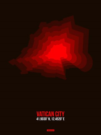 Framed Vatican City Radiant Map 1 Print