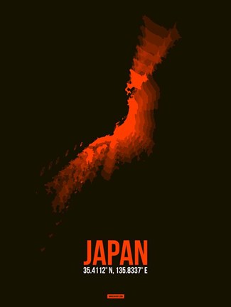 Framed Japan Radiant Map 1 Print