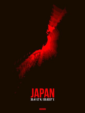 Framed Japan Radiant Map 3 Print