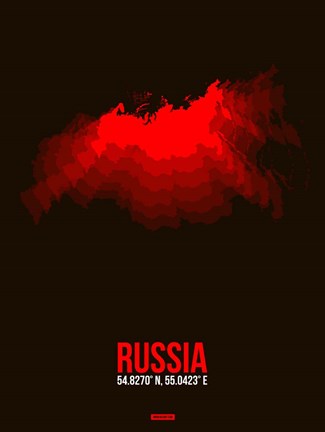 Framed Russia Radiant Map 1 Print