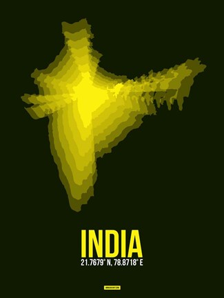 Framed India Radiant Map 3 Print