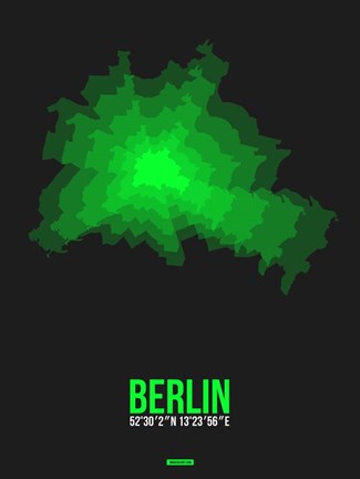 Framed Berlin Radiant Map 4 Print