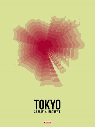 Framed Tokyo Radiant Map 1 Print
