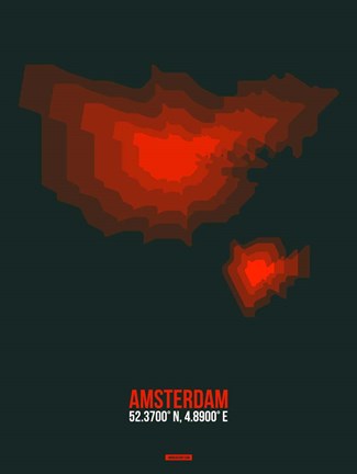 Framed Amsterdam Radiant Map 2 Print