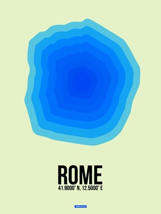 Framed Rome Radiant Map 1 Print