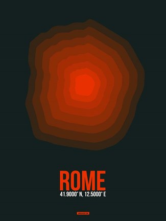 Framed Rome Radiant Map 2 Print