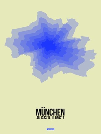 Framed Munchen Radiant Map 4 Print