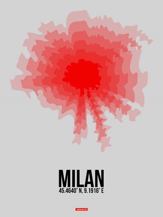 Framed Milan Radiant Map 1 Print